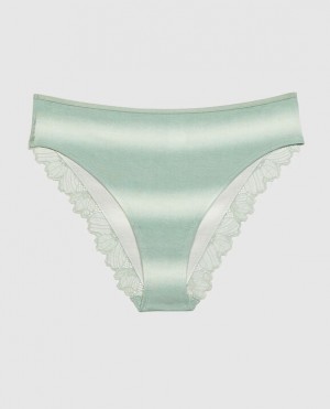 La Senza Bikini Panty Underwear Women Turquoise Stripes | xirL3A35