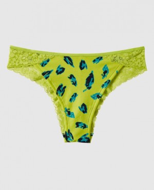 La Senza Cheeky Panty Underwear Women Green Leopard | twa7mv92