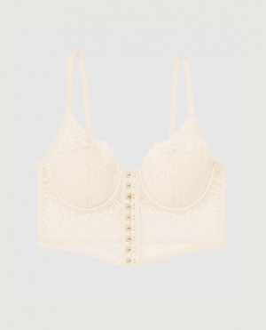 La Senza Front-Close Bra Top Lingerie Women Pearl | yRemv3LU