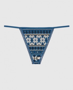 La Senza G-String Panty Underwear Women Blue | grcJkxXn