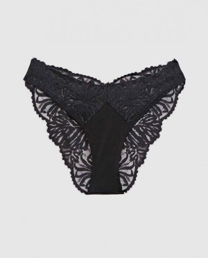 La Senza High Leg Cheeky Panty Underwear Women Black | pq1OsQVN