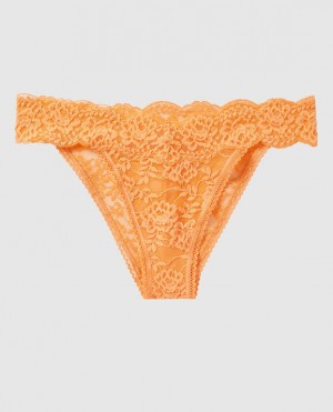 La Senza High Leg Cheeky Panty Underwear Women Orange Cream | OXGD6zwD