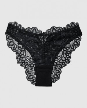 La Senza High Leg Cheeky Panty Underwear Women Black | htYhoeQV