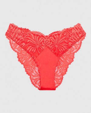 La Senza High Leg Cheeky Panty Underwear Women Red | QexzfElI