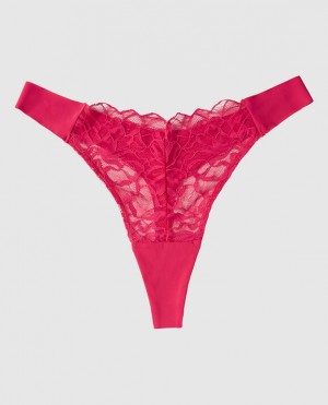 La Senza High Leg Thong Panty Underwear Women Sweet Raspberry | altzANK1