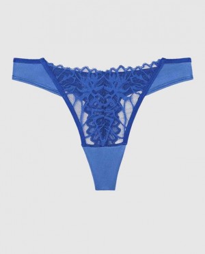 La Senza High Leg Thong Panty Underwear Women Deep Blue | FHd9UBfd