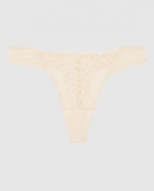 La Senza High Leg Thong Panty Underwear Women Pearl | Vw5iZe0c