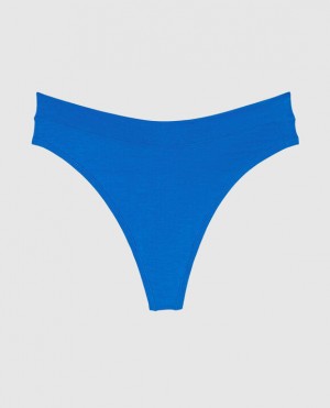 La Senza High Leg Thong Panty Underwear Women Deep Blue | mrsPDyRX