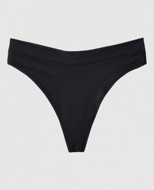 La Senza High Leg Thong Panty Underwear Women Black | AigtHPet