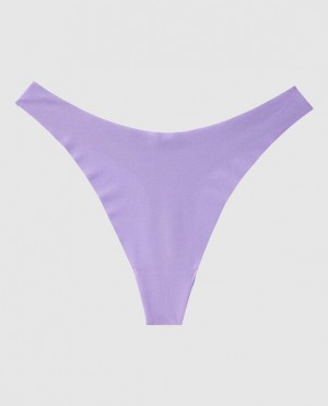 La Senza High Leg Thong Panty Underwear Women Purple Rose | Q31S48dM