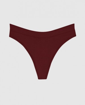 La Senza High Leg Thong Panty Underwear Women Red Burgundy | ykTinYFg