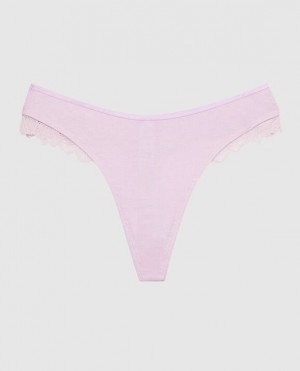 La Senza High Leg Thong Panty Underwear Women Purple | RuUjQKWV