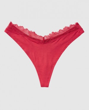 La Senza High Leg Thong Panty Underwear Women Sweet Raspberry | sbsjgV1o