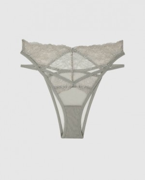 La Senza High Waist Cheeky Panty Lingerie Women Silver | WKTnqkLE