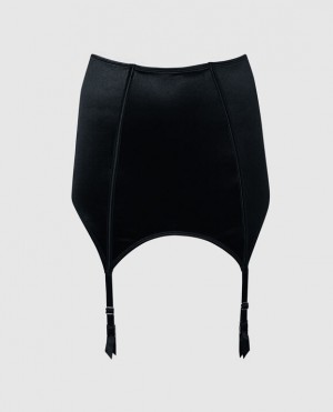 La Senza High Waist Garter Skirt Lingerie Women Black | SHbutagA