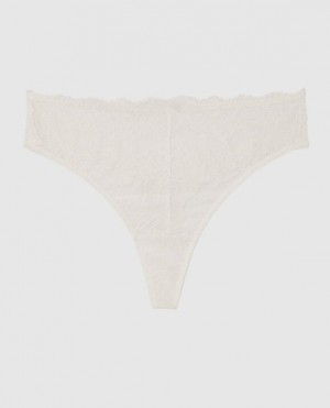 La Senza High Waist Thong Panty Underwear Women White | ighgzLLB