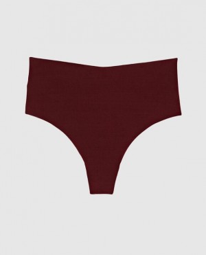 La Senza High Waist Thong Panty Underwear Women Red Burgundy | 9evpLG7g