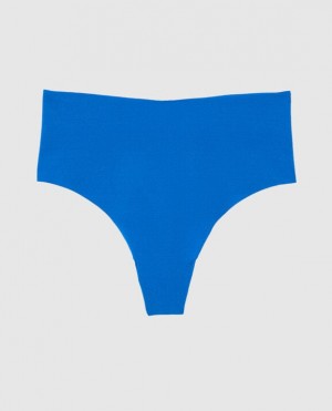 La Senza High Waist Thong Panty Underwear Women Deep Blue | RVxDSGYc