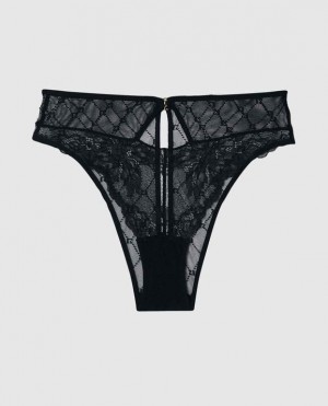 La Senza Lace Cheeky Panty Underwear Women Black | dnUrMdrT