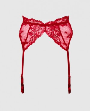 La Senza Lace Garter Panty Lingerie Women Red | ttDORH5e