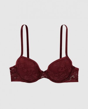 La Senza Lightly Lined Demi Bras Women Red Burgundy | WFlhPL2c