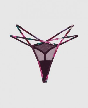 La Senza Mesh G-String Panty Underwear Women Purple | KtaDKy5O