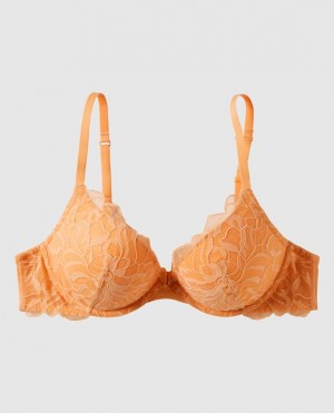 La Senza Push Up Plunge Bras Women Orange Cream | uyLlt7RB