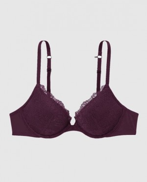 La Senza Push Up Plunge Bras Women Purple | aIGBTLJT