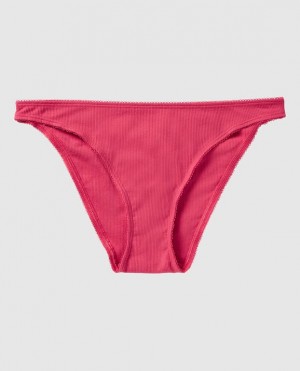 La Senza Ribbed Bikini Panty Underwear Women Sweet Raspberry | WDpOGWku