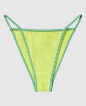 La Senza Ribbed Mini Cheeky Panty Underwear Women Green | 0yy2USVy