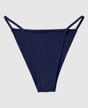 La Senza Ribbed Mini Cheeky Panty Underwear Women Navy | vwik8eMQ