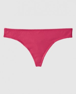 La Senza Ribbed Thong Panty Underwear Women Sweet Raspberry | M1vUQhsG