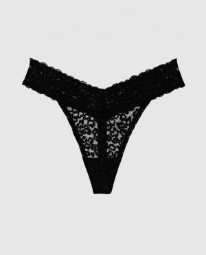 La Senza Thong Panty Underwear Women Black | atP0xBRs