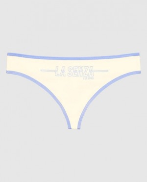 La Senza Thong Panty Underwear Women Egret | 8A070bbx