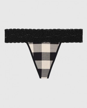 La Senza Thong Panty Underwear Women Festive Check | WXGufydI