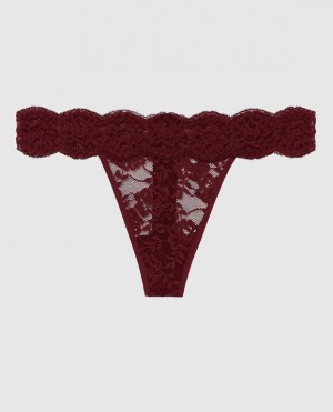 La Senza Thong Panty Underwear Women Red Burgundy | I6gBuN2W