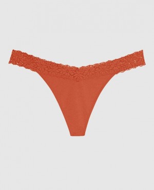 La Senza Thong Panty Underwear Women Terra Cotta | FWWrGhXP