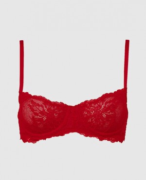 La Senza Unlined Balconette Bra Lingerie Women Red | IuB1X9LV