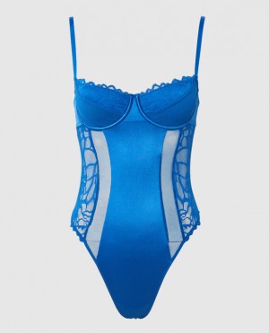 La Senza Unlined Bodysuit Lingerie Women Deep Blue | Yr16Q4sH