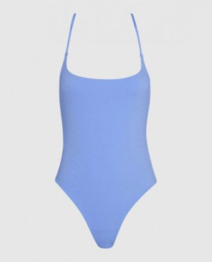 La Senza Unlined Microfiber Bodysuit Lingerie Women Blue | KdVqBGVD