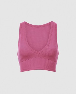 La Senza Waffle Crop Sleepwear Women Rose | tfRuVkRd