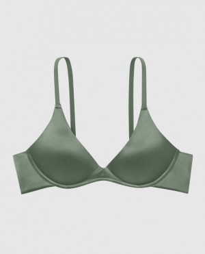 La Senza Wireless Light Push Up Bras Women Dark Forest | nAsAXHUP