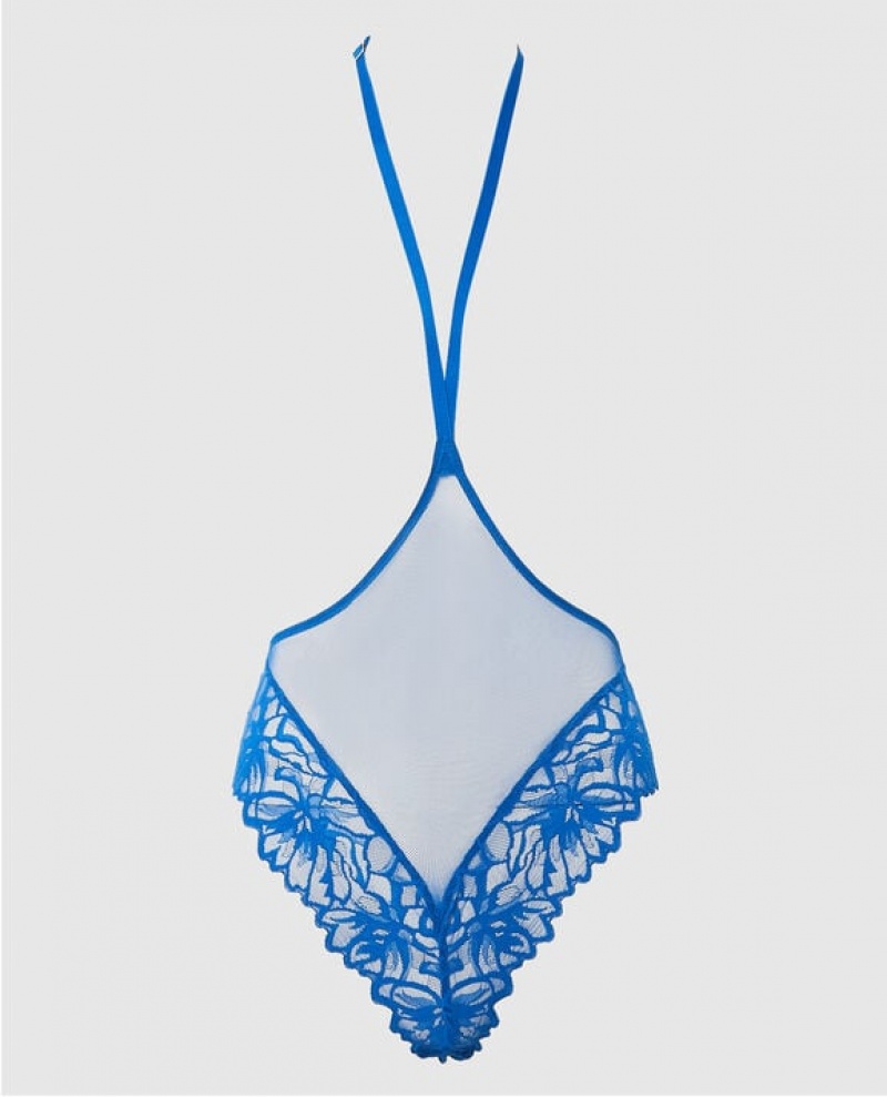 La Senza Barely-There Lace Bodysuit Lingerie Women Deep Blue | JO2zUK6Z