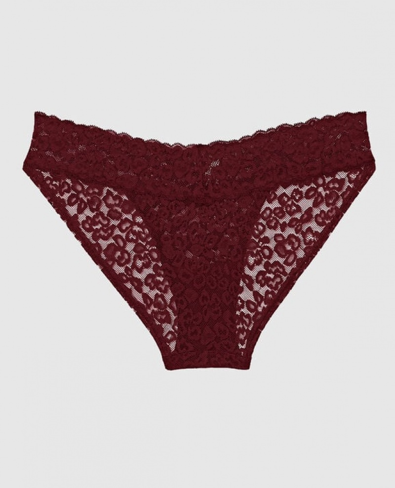 La Senza Bikini Panty Underwear Women Red Burgundy | FpHSKCV9