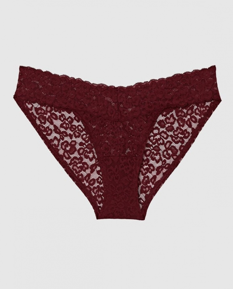 La Senza Bikini Panty Underwear Women Red Burgundy | FpHSKCV9