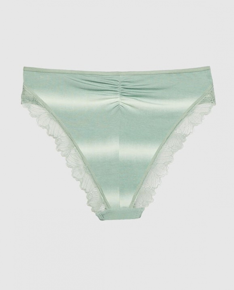 La Senza Bikini Panty Underwear Women Turquoise Stripes | xirL3A35