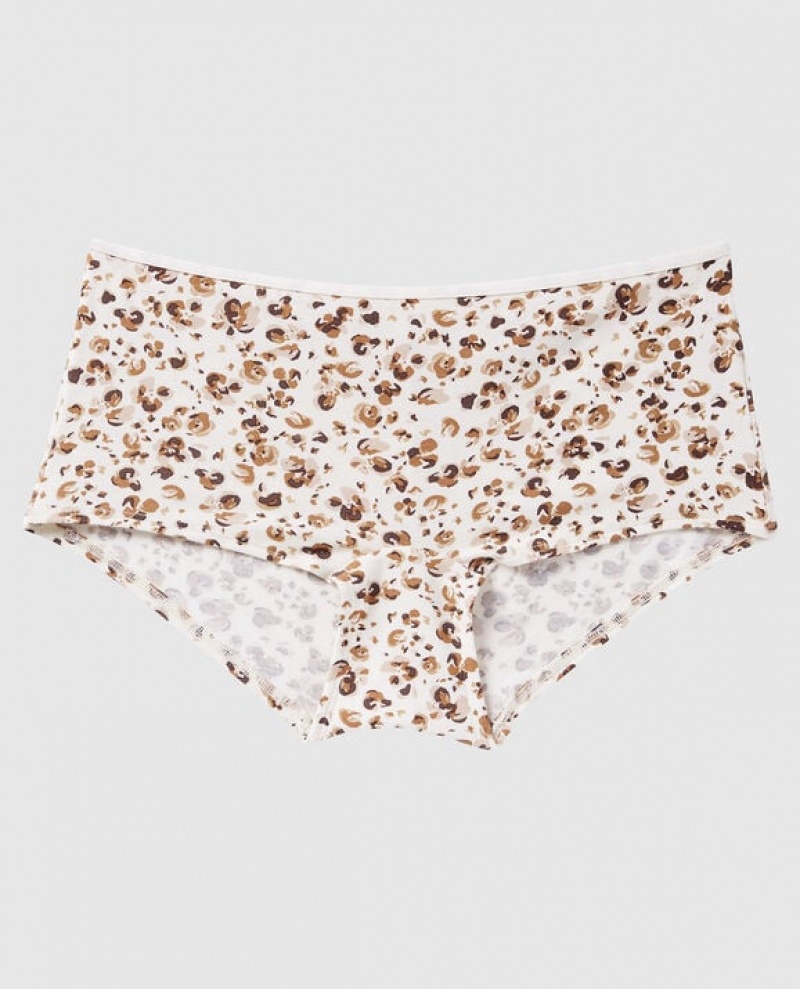 La Senza Boyshort Panty Underwear Women Cream Leopard | Vd4oUZAA