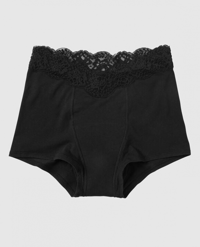 La Senza Boyshort Period Panty Underwear Women Black | SqjX8RNm