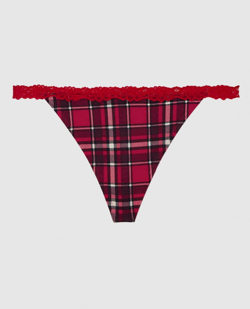 La Senza G-String Panty Underwear Women Party Plaid | QYtgXenc