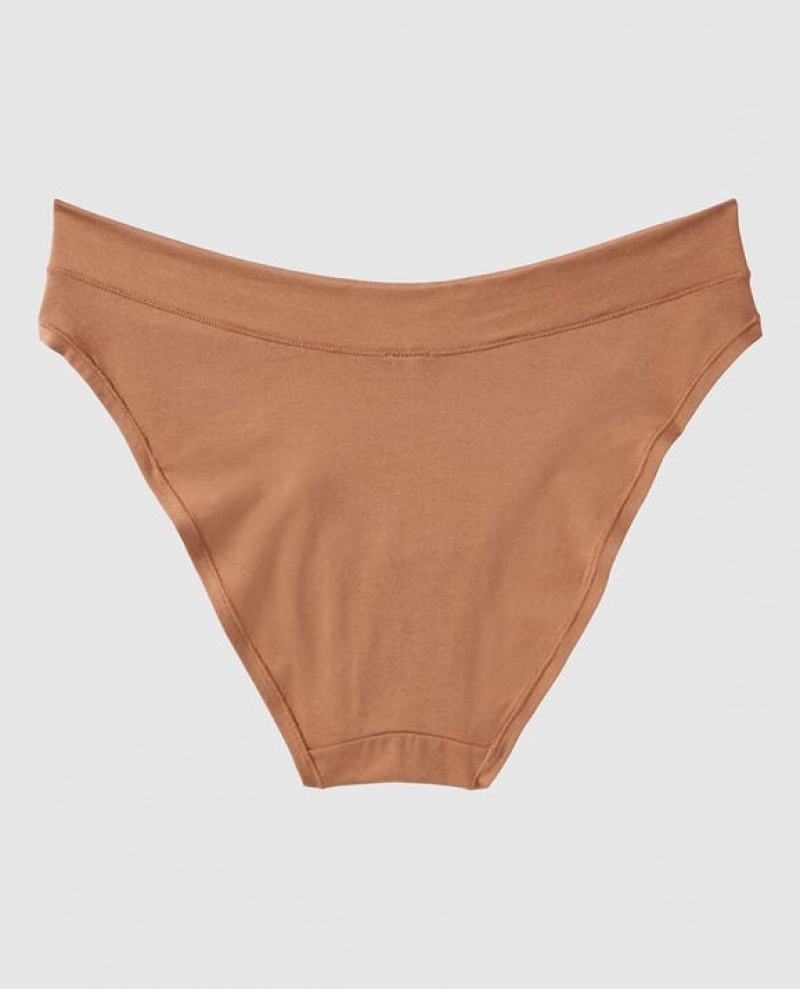 La Senza High Leg Bikini Panty Underwear Women Caramel Kiss | 1z2CMTS1